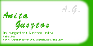 anita gusztos business card